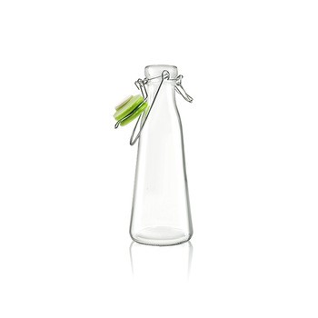 Wholesale Glass Beverage Bottle 500 ML Cone Shape Round Bottom Clear Fruit Juice Jar with Swing Top