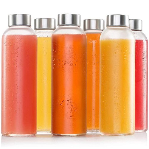 Wholesale Glass Beverage Clear Bottle Jar with Metal Screw Cap from China Manufacturer 