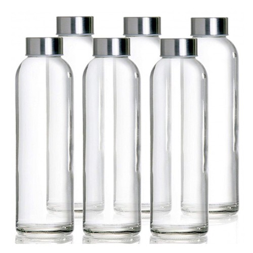 Wholesale Glass Beverage Clear Bottle Jar with Metal Screw Cap from China Manufacturer 
