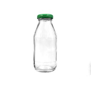 Wholesale Glass Beverage Milk Bottle Round Empty Jar with Twist Off Seal cap Has Leakproof Aprons
