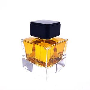 Glass Bottle Cystal Perfume Luxury Square Thick Bottom Glass Jar for Cosmetic Wholesale