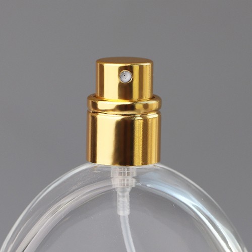 Glass Bottle Perfume Bottle 50 ML Refillable Portable Oval Shape Clear Glass Jar with Atomizer and Acrylic Cap Wholesale