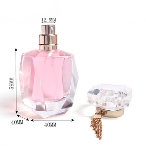 Glass Bottle Perfume Bottle New Design Luxury Crystal Glass Jar for Cosmetic Package Wholesale 