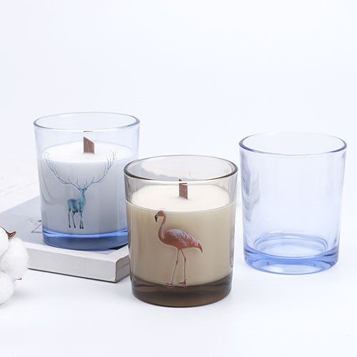 Glass Candle Cup Clear Cylinder Matte Spray Colored Glass Wax Jar with Customized Logo from China Supplier at Best Price Buying in Bulk