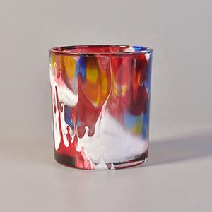 Glass Candle Jar Empty Iridesecent Rainbow Glass Tumbler Cup for Making Candle Holder from China Wholesale Supplier