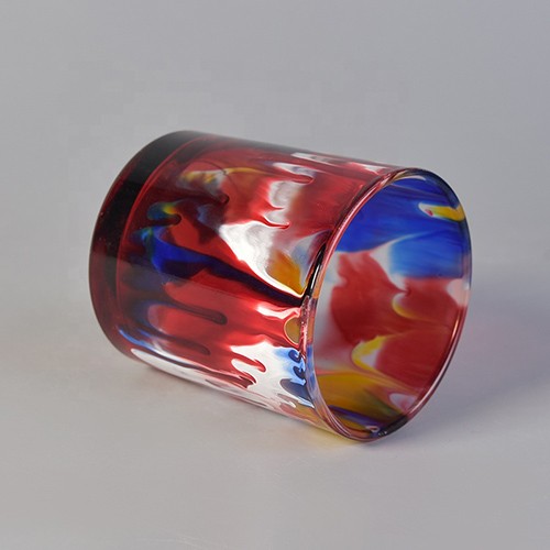 Glass Candle Jar Empty Iridesecent Rainbow Glass Tumbler Cup for Making Candle Holder from China Wholesale Supplier