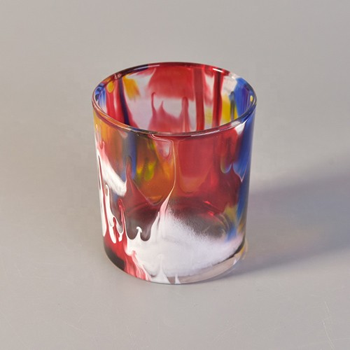 Glass Candle Jar Empty Iridesecent Rainbow Glass Tumbler Cup for Making Candle Holder from China Wholesale Supplier