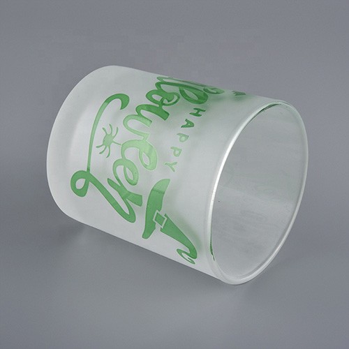 Glass Empty Candle Jar Cup with Halloween Logo for Making Candle Holder from China Manufacture Wholesale  