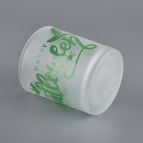 Glass Empty Candle Jar Cup with Halloween Logo for Making Candle Holder from China Manufacture Wholesale  