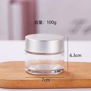 Wholesale Glass Cream Jar 100 g Empty Clear Cosmetic Jar with Silver Cap from China Supplier 