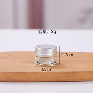Wholesale Glass Cream Jar 5 g Clear Cosmetic Jar with Silver Cap from China Bottler  