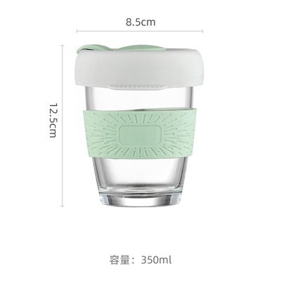 Wholesale Glass Cup with Silicone Cover and Cap for Water Milk Coffee Beverage Drinking From Manufacturer
