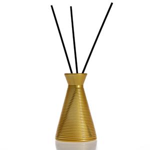 Glass Diffuser Aromatherapy Bottle Wholesale Custom Conical Shape Yellow Gold Glass Jar with Reed Stick from China Factory