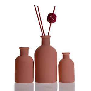 Glass Diffuser Aromatherapy Bottle Wholesale Personalized Reddish Brown Matte Scent Diffuser Fragrance Aroma Glass Jar 