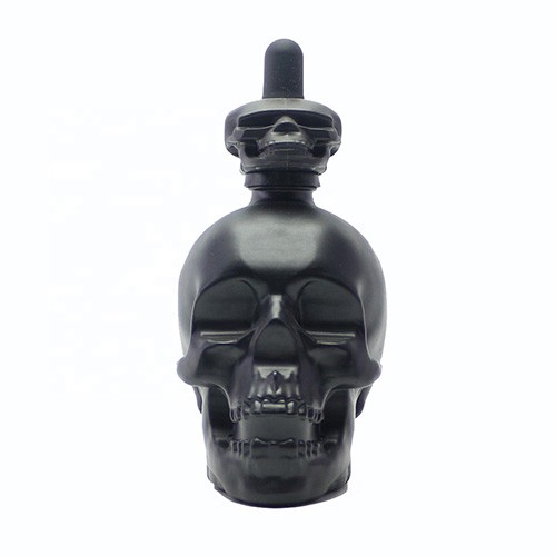 Personalized Glass Dropper Bottle 1 OZ Skull New Design Black Essential Oil Glass Jar with Skull Cap Wholesale