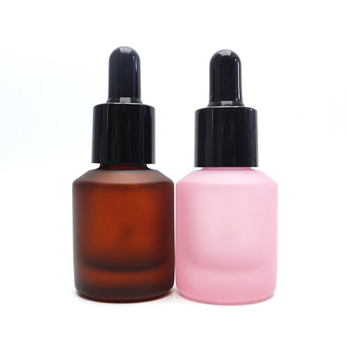 Glass Dropper Bottle Amber Pink Black Green Frosted Essential Oil Jar Wholesale in Stock for Cosmetic Package from China Factory