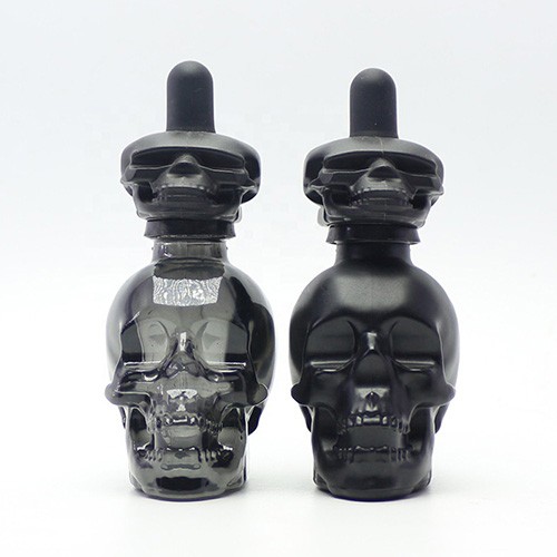 Personalized Glass Dropper Bottle Skull Shape New Design Red Purple Navy Black Green Yellow Essential Oil Glass Jar Wholesale