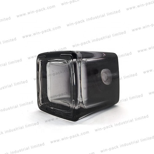 Glass Dropper Bottle Square 30 ML 1 OZ Serum Essential Oil Empty Gradient Black Glass Jar with Glass Pipette Wholesale  
