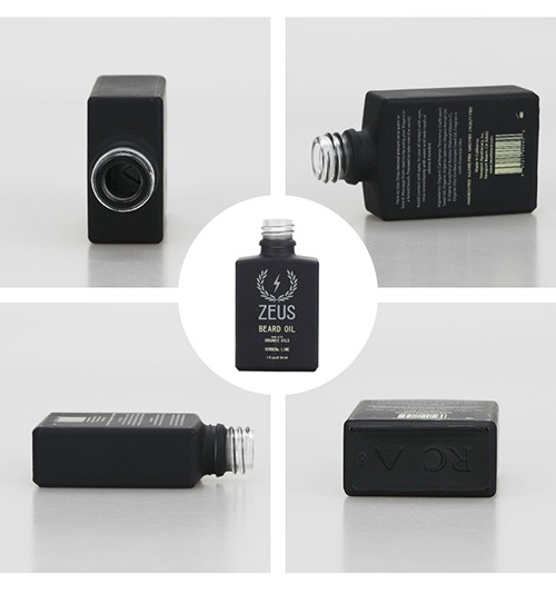 Glass Dropper Jar for Essential Oil Glass Luxury Cosmetic Black Matte Square Bottle Wholesale from China Supplier