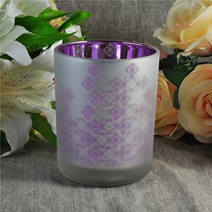Glass Empty Candle Jar Cup with Matte and Plating Process for Making Candle Holder 
