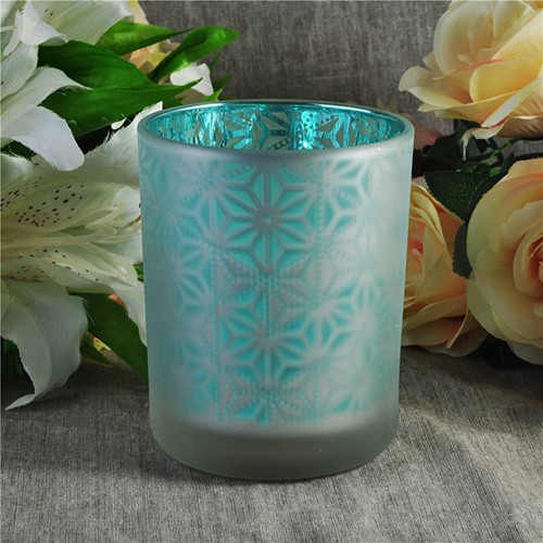 Glass Empty Candle Jar Cup with Matte and Plating Process for Making Candle Holder 