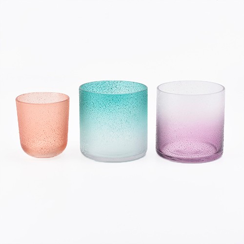 Glass Empty Candle Jar Gradient Green Glass Tumbler Cup for Making Candle Holder Wholesale from China Manufacture Supplier