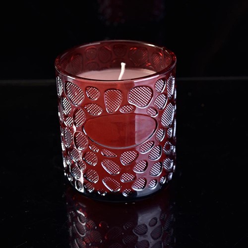 Glass Empty Candle Jar Customized Purple Color Candle Holder Container for Wholesale  