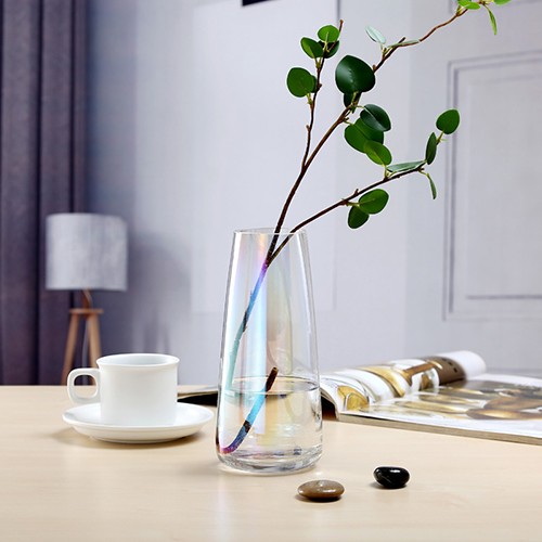 Glass Flower Vase Wholesale Custom Nordic Style Clear Gray Yellow Glass Vase for Home Decoration