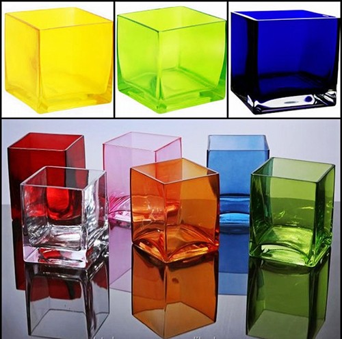 Glass Flower Vase Wholesale Custom Square Clear Assorted Glass Vase for Decoration from China Supplier