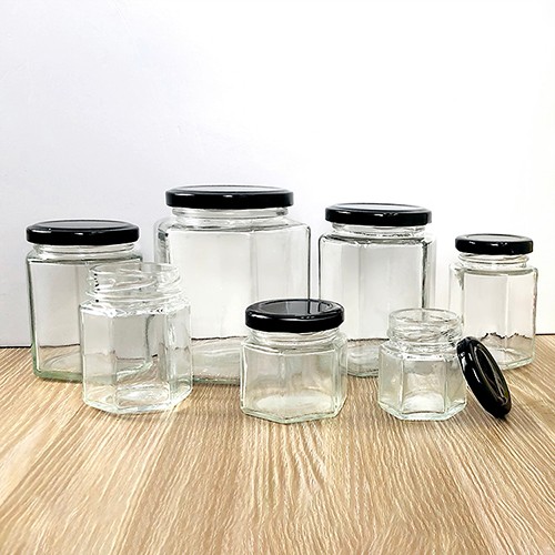 Glass Honey Jar Empty Hexagon Shape Glass Storage Bottle for Honey Food Jam Pickle Buying in Bulk from China Supplier