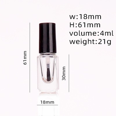 Wholesale Glass Nail Oil Brush Jar Empty Clear Square Bottom UV Gel Bottle from China Supplier