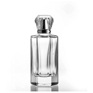 Glass Perfume Bottle 4 OZ Hexagon Shape Fancy Empty Clear Crystal Perfume Glass Jar Wholesale