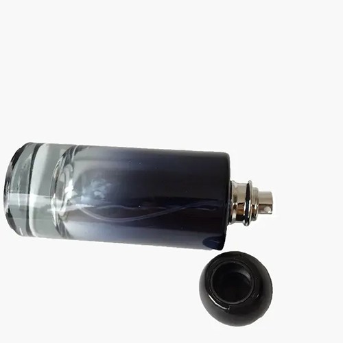 Glass Perfume Bottle Black Cylinder Empty Glass Jar Manufacture Wholesale