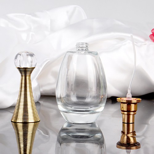 Glass Perfume Essential Oil Jar Gold Elegant Bottle with Atomizer from Factory Wholesale in China