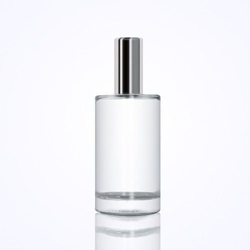 Glass Perfume Jar Essential Oil Clear Cylinder Glass Bottle with Atomizer for Wholesale