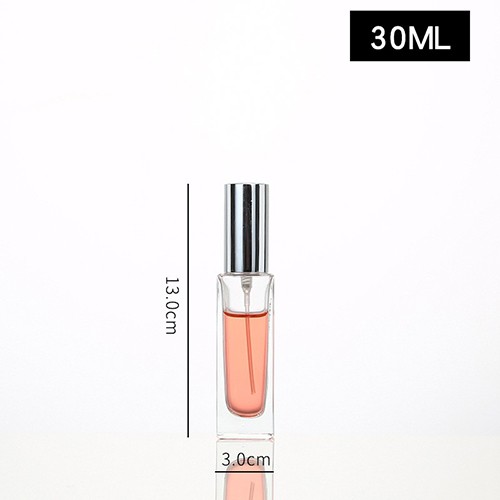 Glass Perfume Jar Mini Clear Square Bottom Refillable Portable Glass Bottle for Travel Wholesale