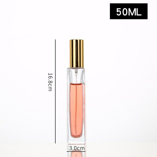 Glass Perfume Jar Mini Clear Square Bottom Refillable Portable Glass Bottle for Travel Wholesale