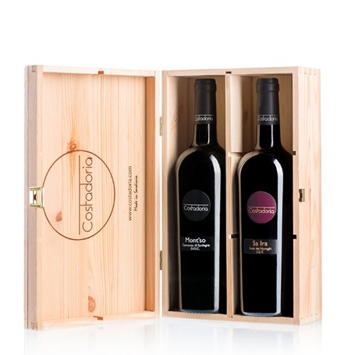Wholesale Glass Red Grape Wine Bottle with Wood Box for Bordeaux Burgundy Rhin Alto Tequila Mezcal Liquor  