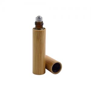 Glass Roller Bottle Stainless Steel Ball Essential Oil Roll-on  Bamboo Cover Glass jar for Cosmetic from China Supplier 