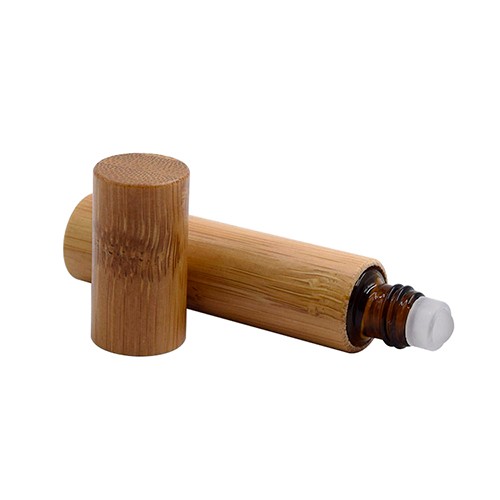 Glass Roller Bottle Stainless Steel Ball Essential Oil Roll-on  Bamboo Cover Glass jar for Cosmetic from China Supplier 