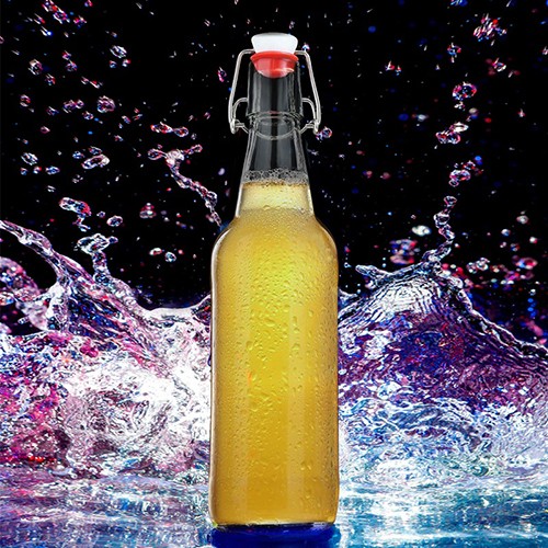 Glass Swing Top Beverage Bottle Juice Beer Kombucha Soda Drinking Bottle for Package OEM Wholesale