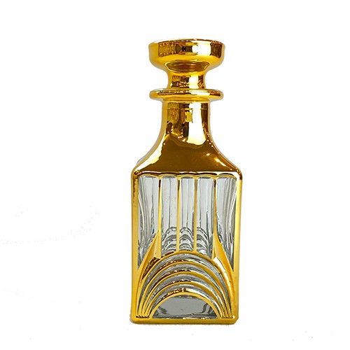 Glass Vintage Perfume Bottle Luxury 6 OZ Empty Perfume Jar with Hot Stamping Gold Dubai Style