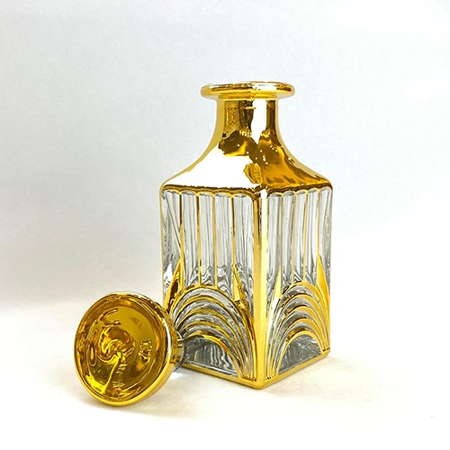 Glass Vintage Perfume Bottle Luxury 6 OZ Empty Perfume Jar with Hot Stamping Gold Dubai Style