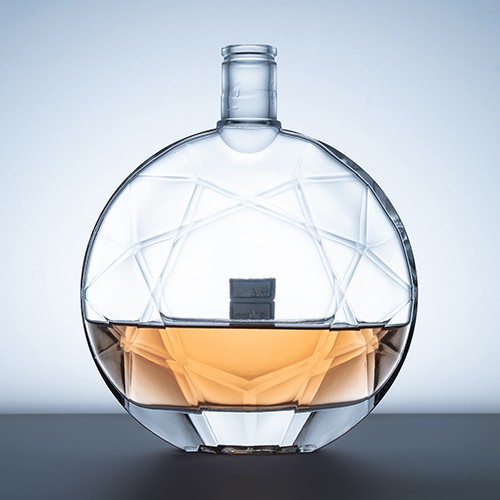 Wholesale Crystal Glass Wine Clear Embossing Bottle for Gin Rum Brandy Spirit Whisky Vodka from Manufacturer  