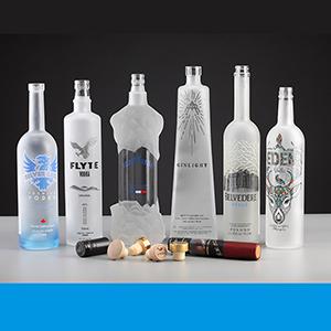 Wholesale Glass Wine Matte Bottle Package with Logo for Gin Rum Brandy Spirit Whisky Vodka from Factory Supplier 