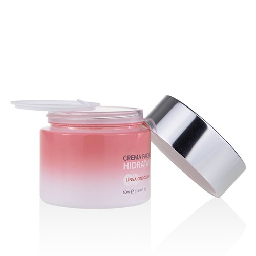 Gradient Pink Glass Cream Jar with Custom Logo