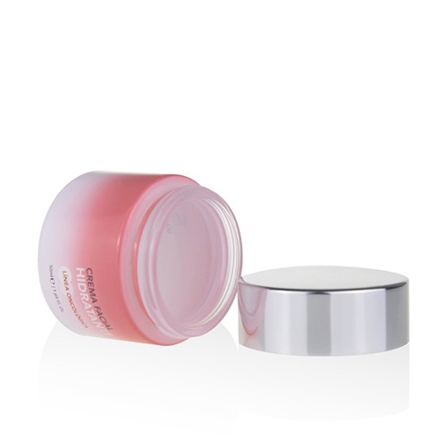 Gradient Pink Glass Cream Jar with Custom Logo