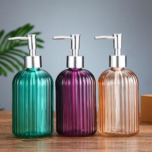 Hand Sanitizer Glass Stripe Bottle with Pump Sprayer