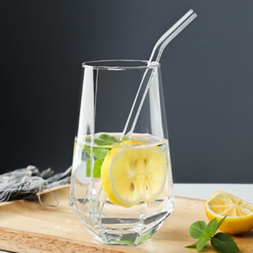 Wholesale Hand-blown Four Six Corners Instagram Fashion Style High Borosilicate Glass Cup for Drinking