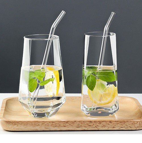 Wholesale Hand-blown Four Six Corners Instagram Fashion Style High Borosilicate Glass Cup for Drinking